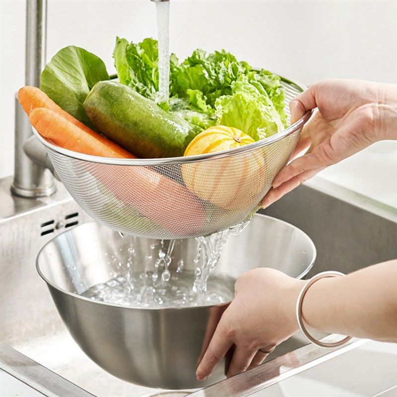 洗菜盆沥水篮家用厨房不锈钢洗米筛淘米盆双层洗水果蔬菜淘米神器,餐饮具,果盆/果盘/果篮,淘宝优惠券,粉丝福利购,淘宝优惠卷