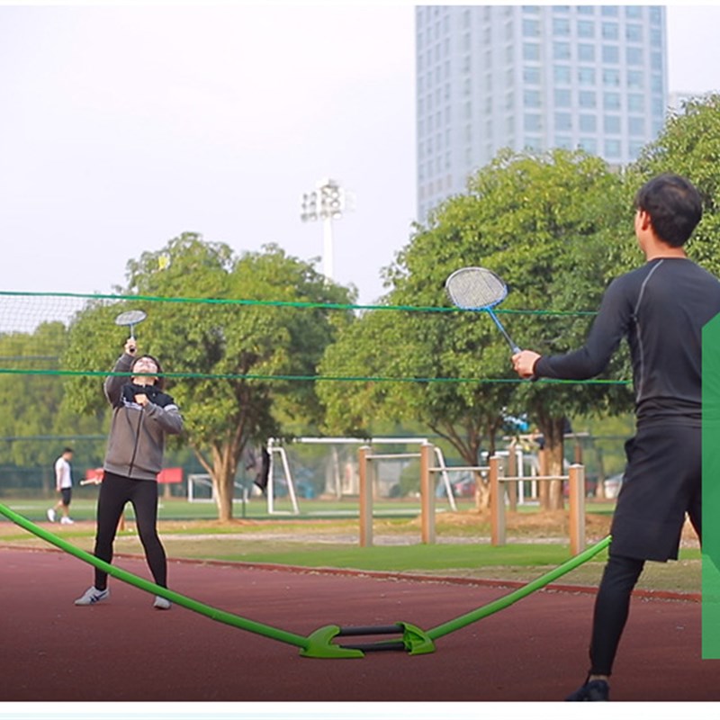 新款4.8m便携式羽毛球网架 简易折叠型羽毛球网支架户外收纳
