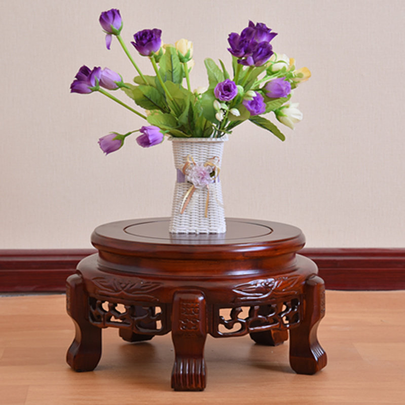 实木底座花架摆件红木奇石头木制花瓶木头托架鱼缸盆景圆形矮架子,住宅家具,花架/花几,淘宝优惠券,粉丝福利购,淘宝优惠卷