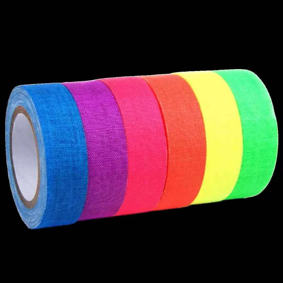 荧光胶带布基胶条夜光划线胶纸DIY装饰标识舞台摄影布置