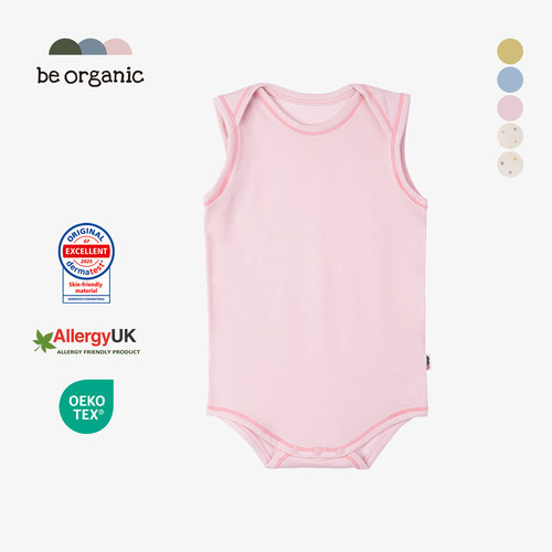 BeOrganic夏季湿疹无袖婴儿背心