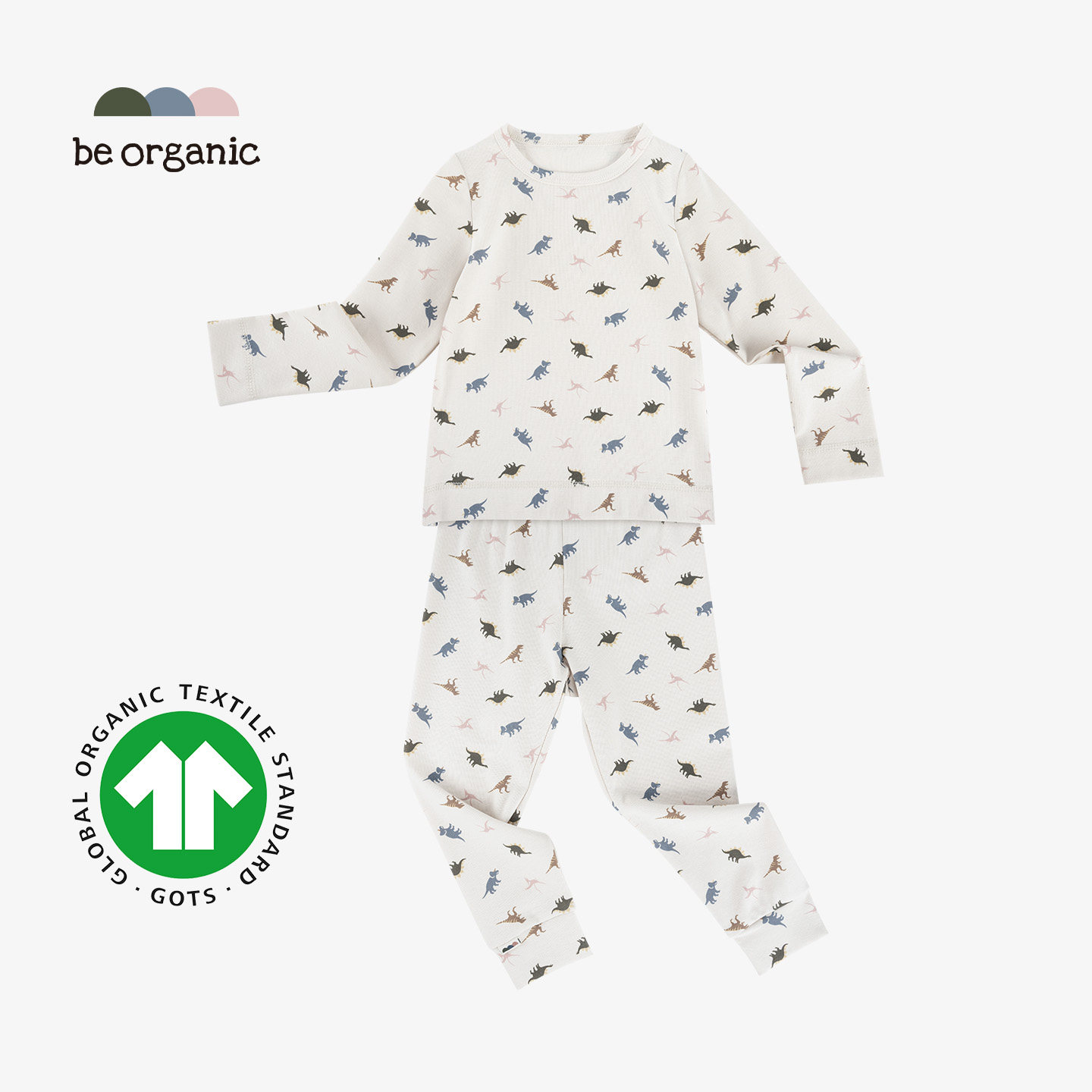 小恐龙秋衣秋裤儿童有机棉印花