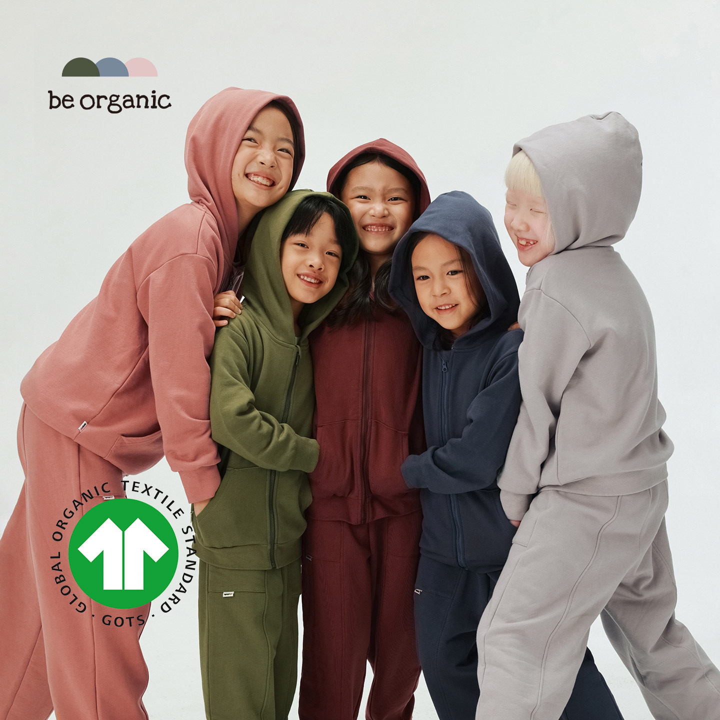 be organic【大卫衣连帽套装】GOTS认证有机棉童装厚帽衫运动长裤