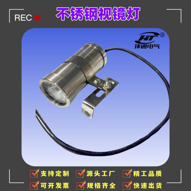 不锈钢视孔灯304法兰视镜灯不锈钢视镜灯24V220V 法兰灯防爆灯