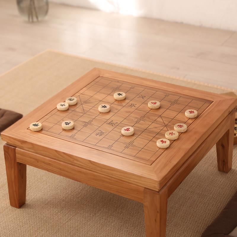 老榆木榻榻米茶几实木矮桌茶桌阳台下棋小桌子方桌炕桌棋盘桌
