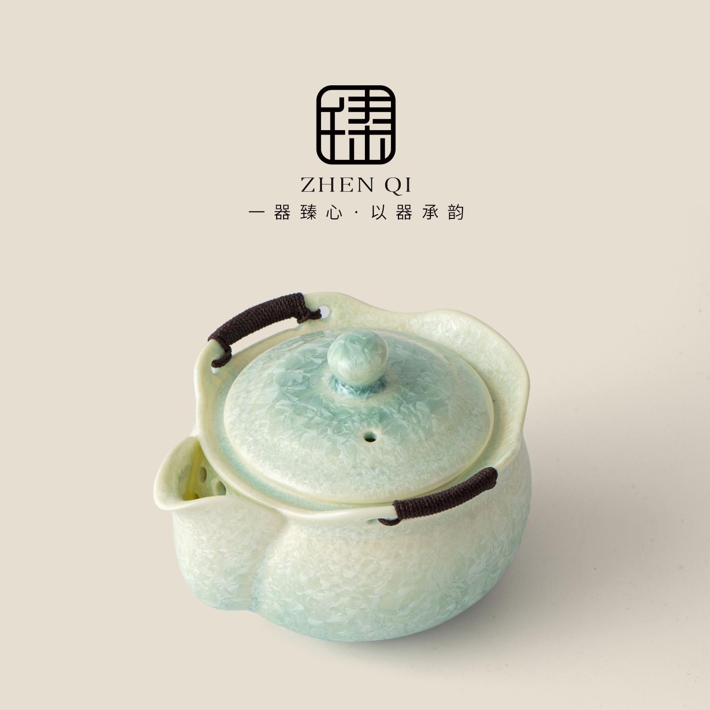 窑变结晶釉盖碗茶杯单个高档防烫手抓壶家用茶碗泡茶单人功夫茶具