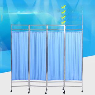 医院屏风医疗诊所卫生室隔断折叠移动美容布艺推拉折屏带轮不锈钢