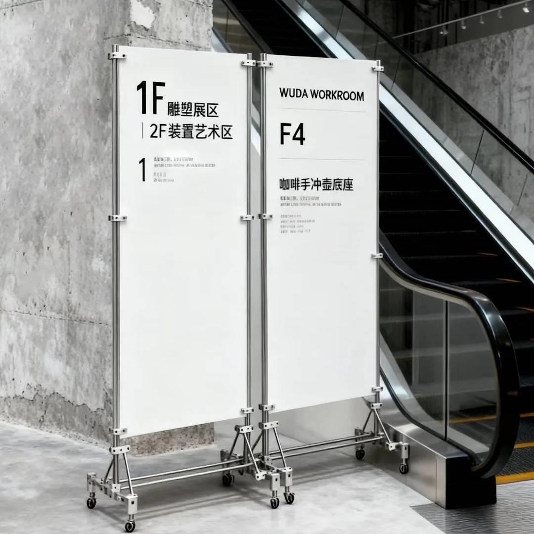 光轴实心KT板广告牌展示架牌海报展示架立式落地可移动展示架立牌
