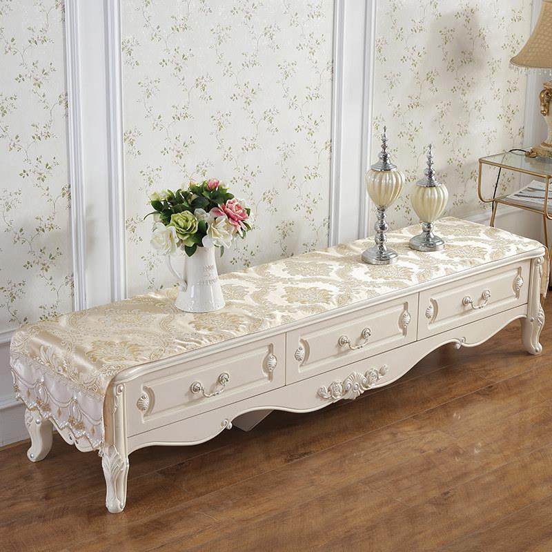 欧式电视柜桌布茶几盖布长方形客厅垫子蕾丝布艺桌旗防尘罩鞋柜布