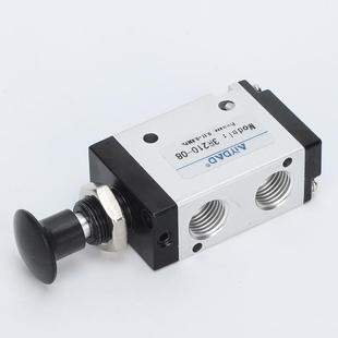 08气缸开关阀3R310 气动手拉阀3R210 10手动阀控制推拉阀手板阀