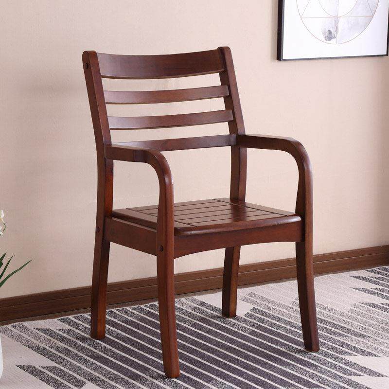 实木椅子办公室学习会议书桌靠背椅家用客厅餐桌麻将老人椅带扶手