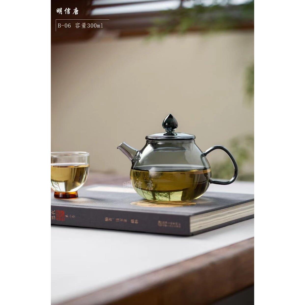 明信唐过滤泡茶壶耐热玻璃花茶壶工夫茶具迷你煮茶泡绿茶泡茶壶