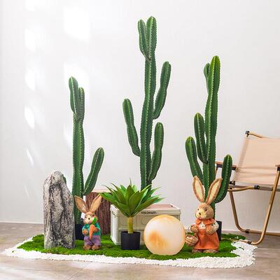 大型北欧彷真仙人柱量天尺盆栽假绿植仙人掌造景植物橱窗装饰摆饰