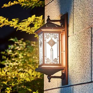 太阳能壁灯防水户外壁灯庭院大门柱灯阳台外墙围墙灯中式别墅露台