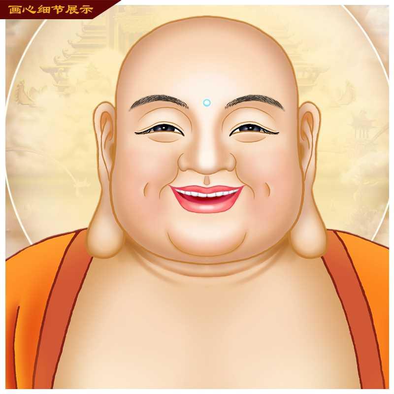 弥勒佛菩萨佛像关公韦陀四大天王结缘画玄关供奉中式装饰卷轴挂画