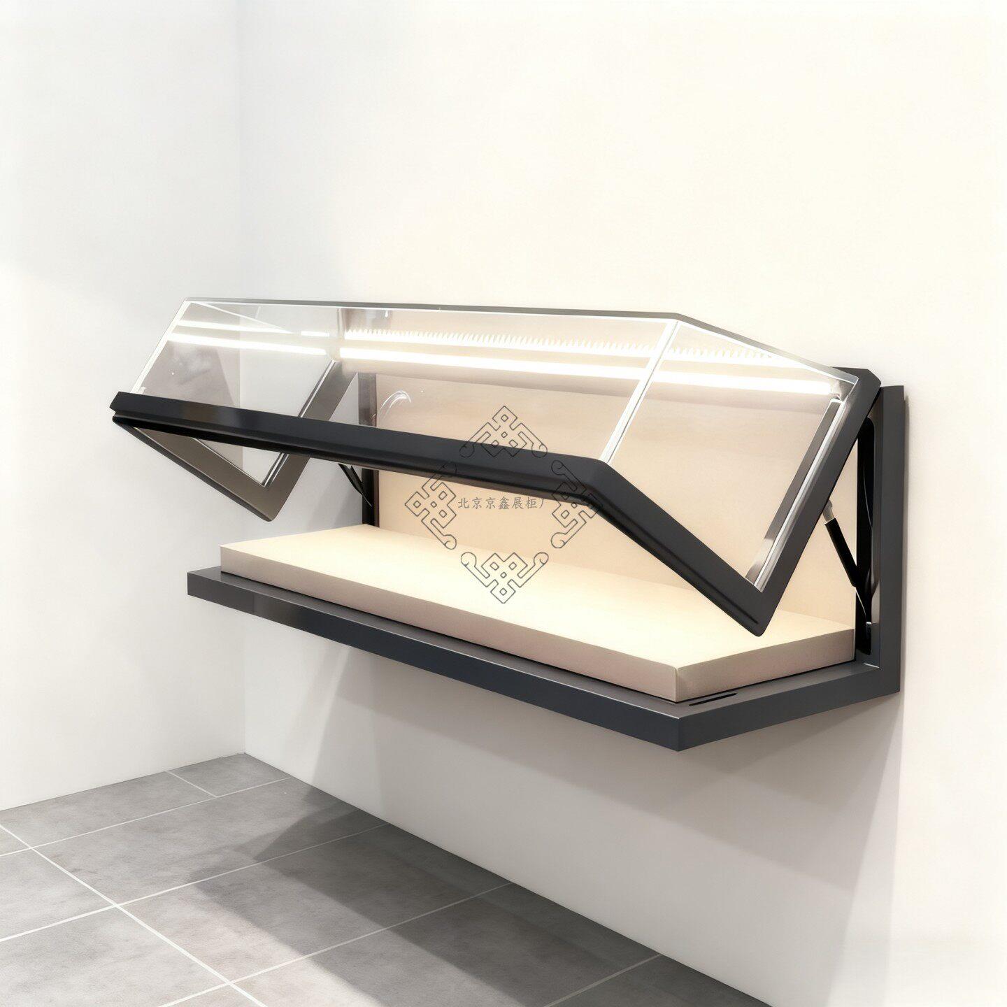博物馆悬墙展柜定制金属烤漆古董吊柜文物挂墙柜历史老物件展示柜
