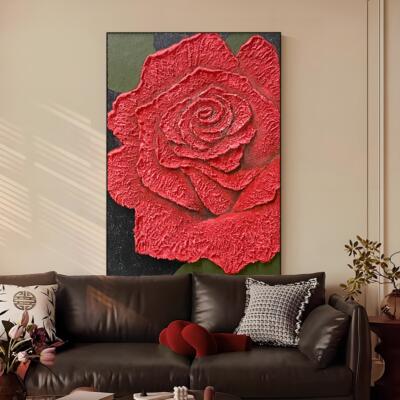 花卉肌理客厅装饰画沙发背景墙挂画玄关落地画yh191玫瑰80120