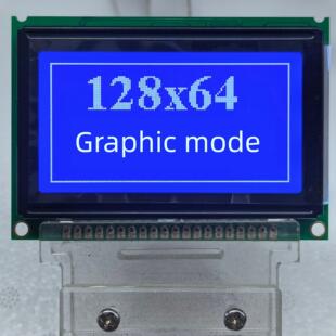 WG12864B,PG12864J LCD12864液晶屏蓝屏75*52模块KS0108 蓝屏兼容