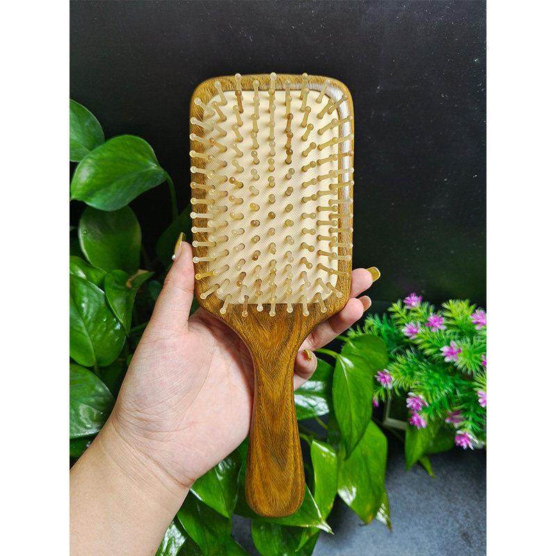 天然黑水牛角梳羊角气垫方形女士专用直发卷发防大号气囊梳子静电