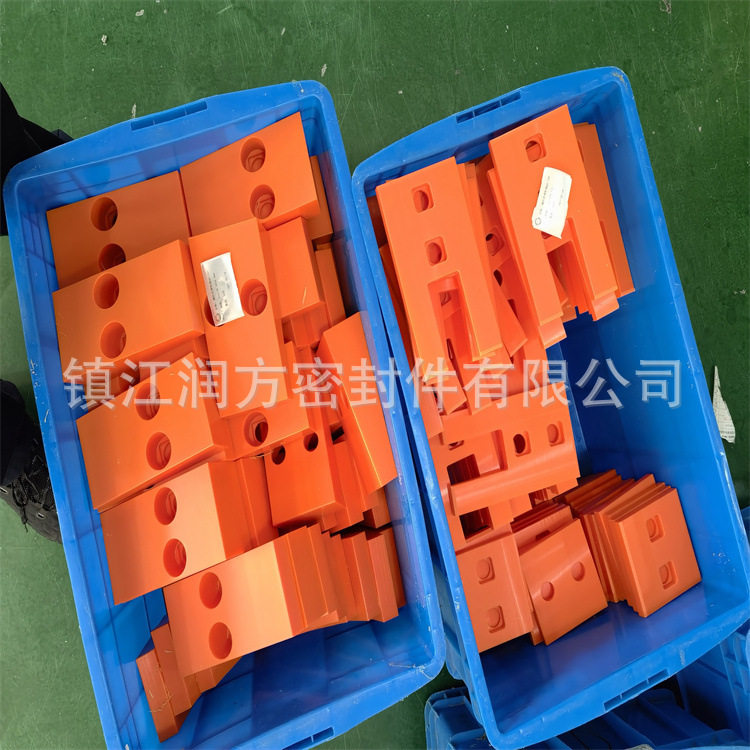 橘红色加工塑料异形件耐磨upe滑块 分子量聚乙烯齿轮加工件