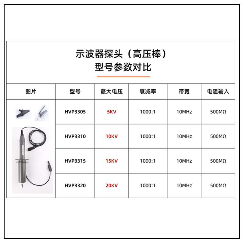 HVP3315示波器高压探棒15KV示波器探头高压衰减测试1.5万伏探头