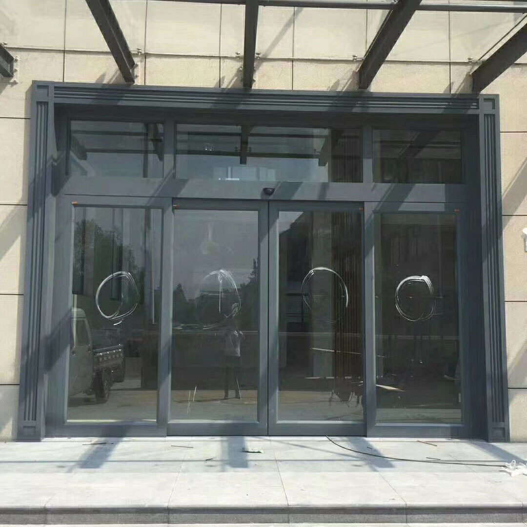 拉丝酒店门头门铝合金玫瑰金仿铜拉丝商铺门配件厂家自营