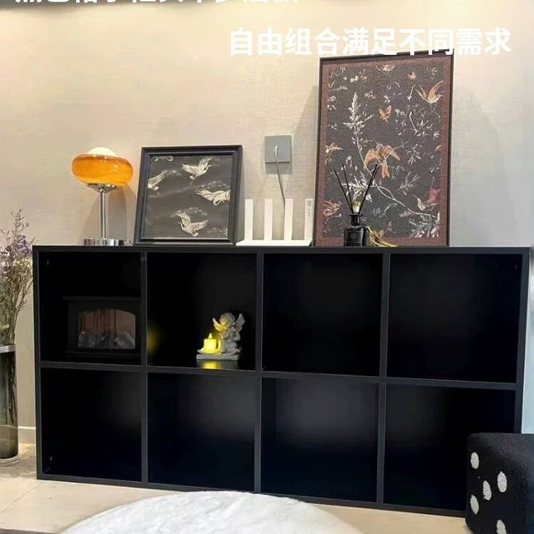 北欧黑色格子柜中岛柜自由组合方形书柜办公家用置物柜书架可新款