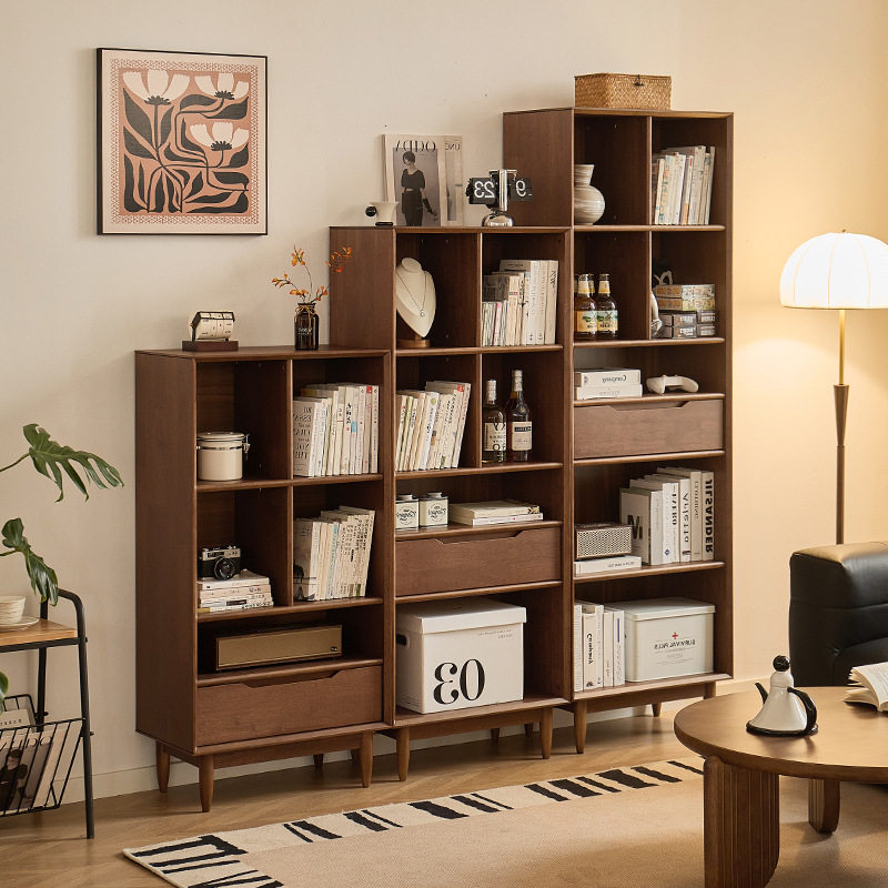尚品 实木书柜简约现代家用置物架书房组合书架客厅靠墙展示柜rω,电子元器件市场,电线扎带/束线带,淘宝优惠券,粉丝福利购,淘宝优惠卷