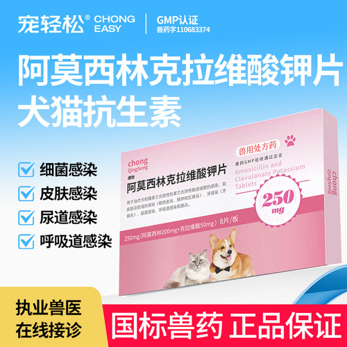 阿莫西林克拉维酸钾片猫用