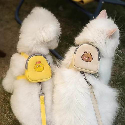 猫咪牵引绳防挣脱背心式胸背带可调节外出专用遛猫绳猫链子猫绳子