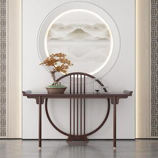 新中式宋氏美学玄关桌台实木靠墙条案门厅走廊供桌柜乌金木供佛台