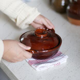 老式土陶砂锅 中式家用煲汤锅子 煲仔饭粗陶土锅 小号陶瓷炖锅