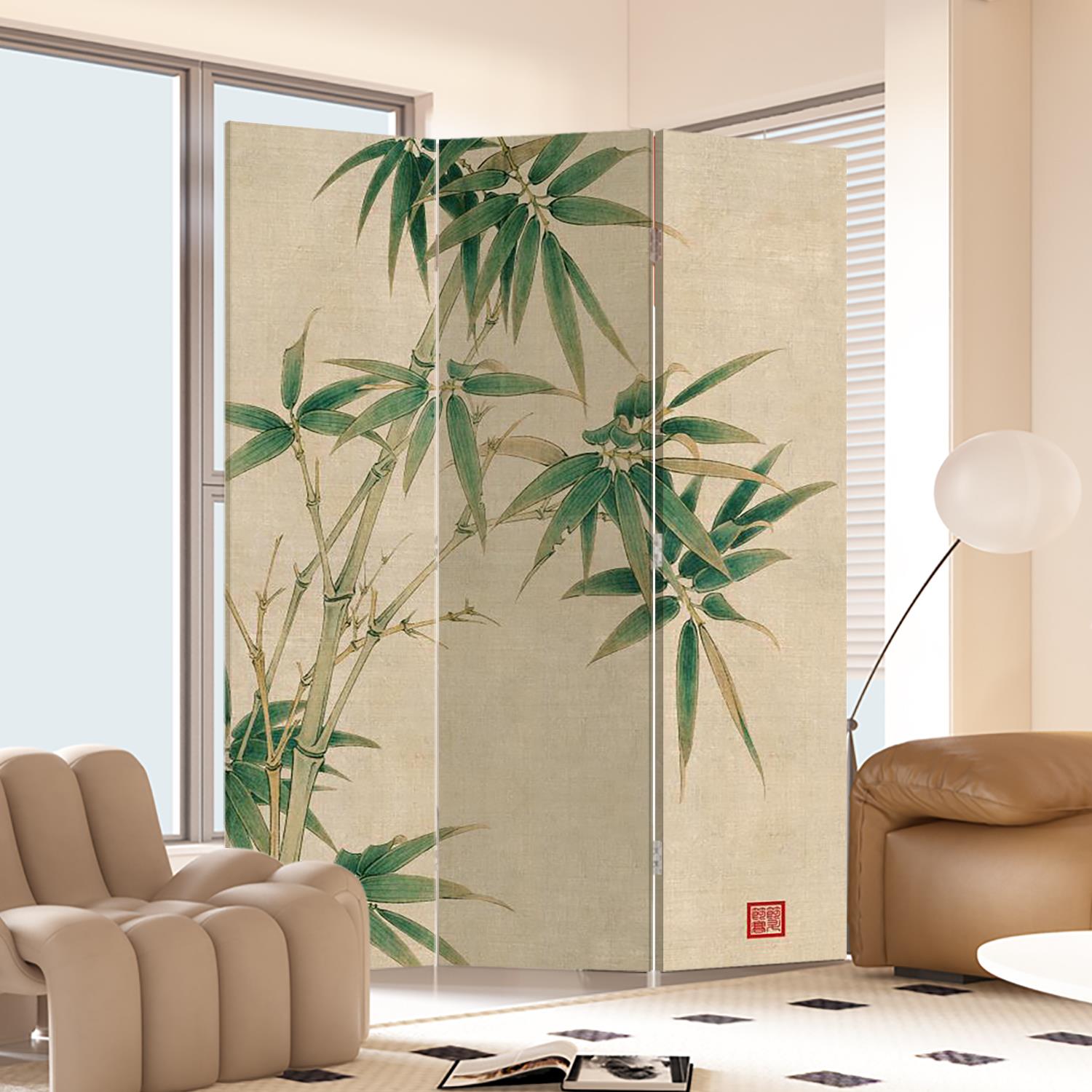 新中式竹子屏风隔断墙客厅可折叠移动装饰客厅卧室遮挡隔板办公室