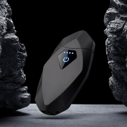 创意炫酷黑科技菱形充电双电弧静音防风打火机高颜值点烟器送礼物