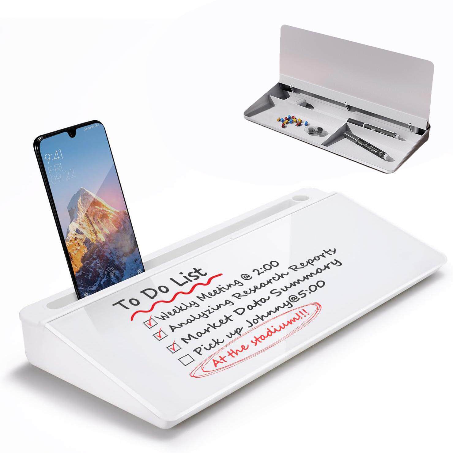 玻璃桌面白板桌上收纳写字板钢化办公备忘提示留言小黑板儿童学习