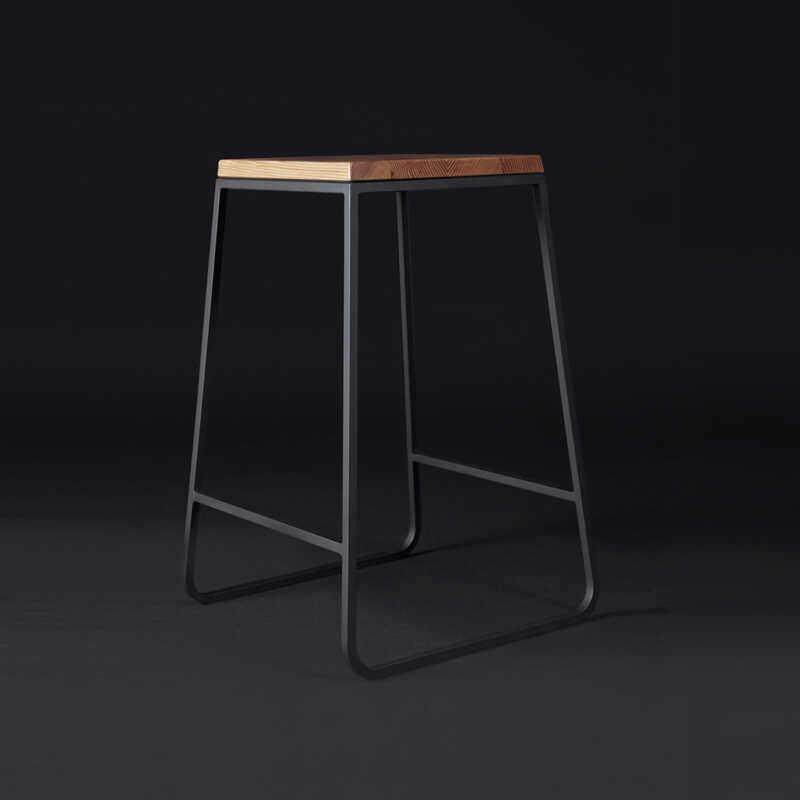 北欧极简吧台椅时尚咖啡高脚凳铁艺实木高脚椅现代简约家用吧台椅