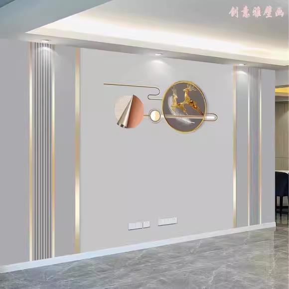 3d立体轻奢高级感现代简约电视背景墙碳晶板客厅卧室床头集成墙板