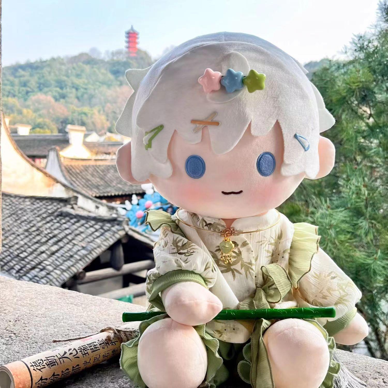 原创40cm坐姿新中式古风娃衣竹枝词无属性一番赏棉花娃娃衣服套装