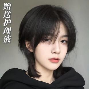 狼尾假发蓬松男女长发夏季薄款日系鲻鱼头短发中分武士头全头套式