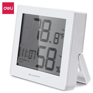 Deli 8813室内温湿度计带闹钟功能的Lcd数字温湿度计