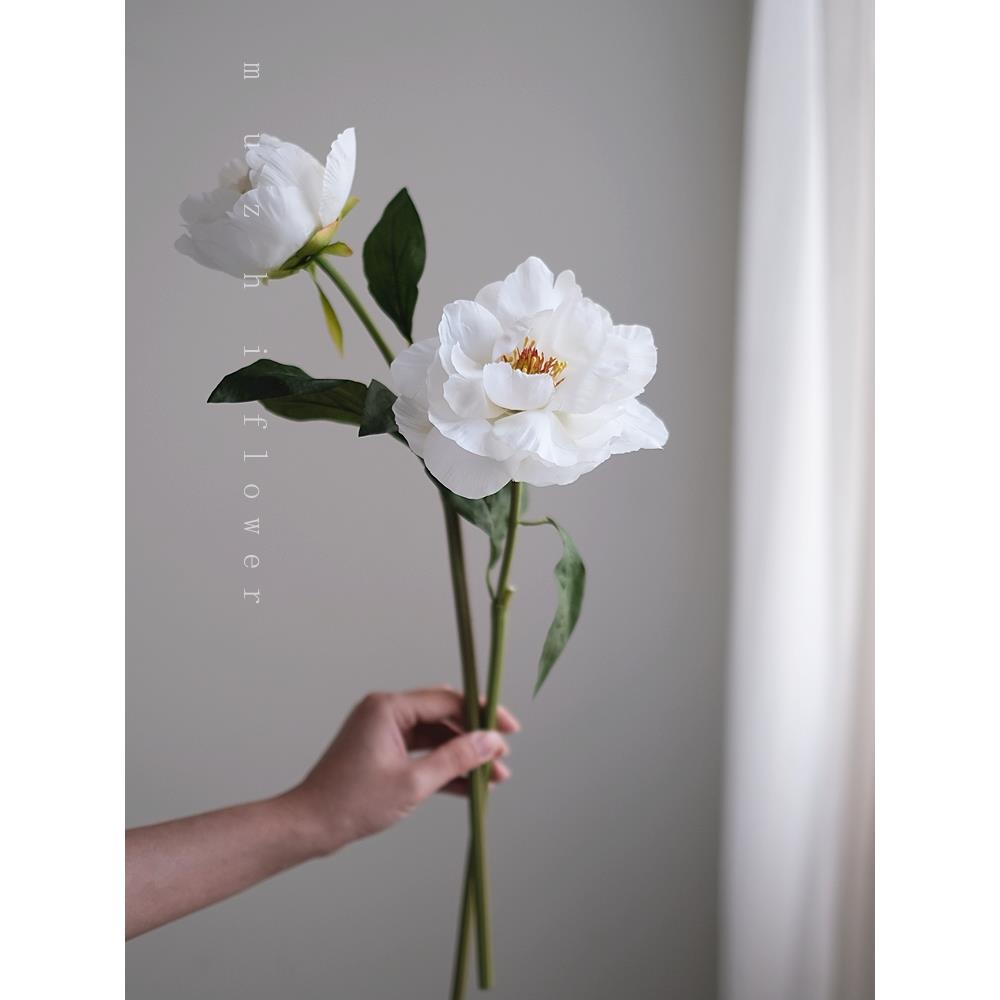 盛放牡丹仿真花束轻奢高端客厅花艺插花装饰摆件高级感芍药绢花