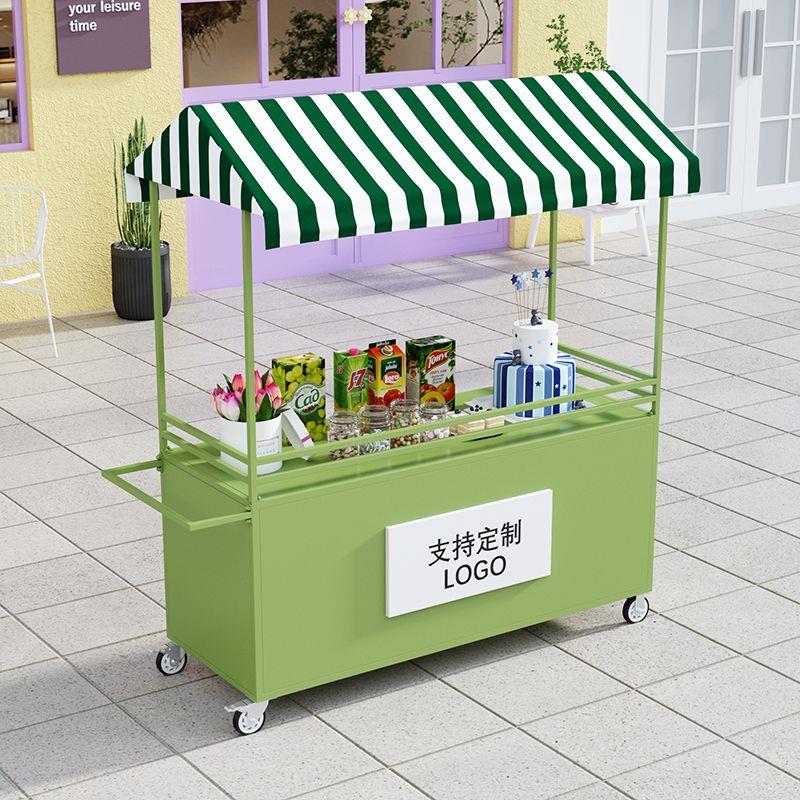 铁艺摆摊小推车夜市地摊移动餐车网红集市展示架可折装促销台花车