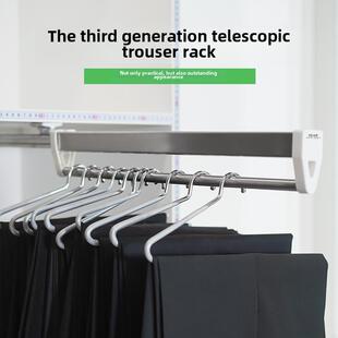 新的拉出式伸缩裤架制造商衣柜内置顶部安装的家庭挂裤滑轨存储裤