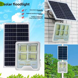 跨境LED solar太阳能投光灯户外防水大功率农村家用超亮庭院照明