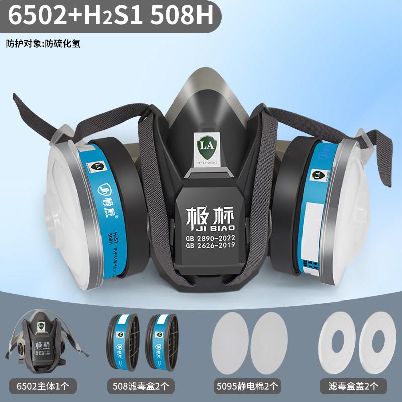 H2S硫化氢防毒面具化工气体食品印染工业专用8号滤盒蓝过滤式面罩