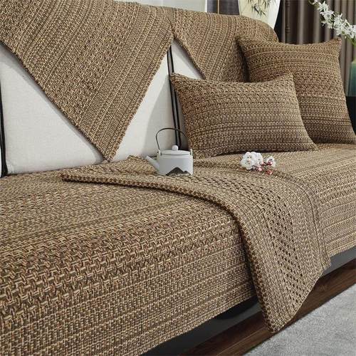 新中式实木沙发垫坐垫新款2025四季通用防滑棉麻加厚亚麻沙发套罩