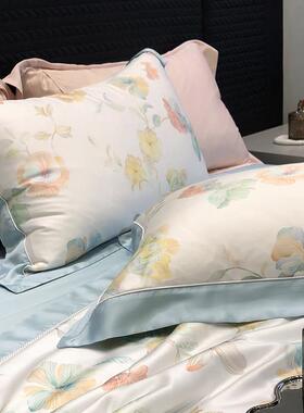 100支LF兰精天丝枕套一对夏季丝滑印花冰丝凉感枕头套48×74cm