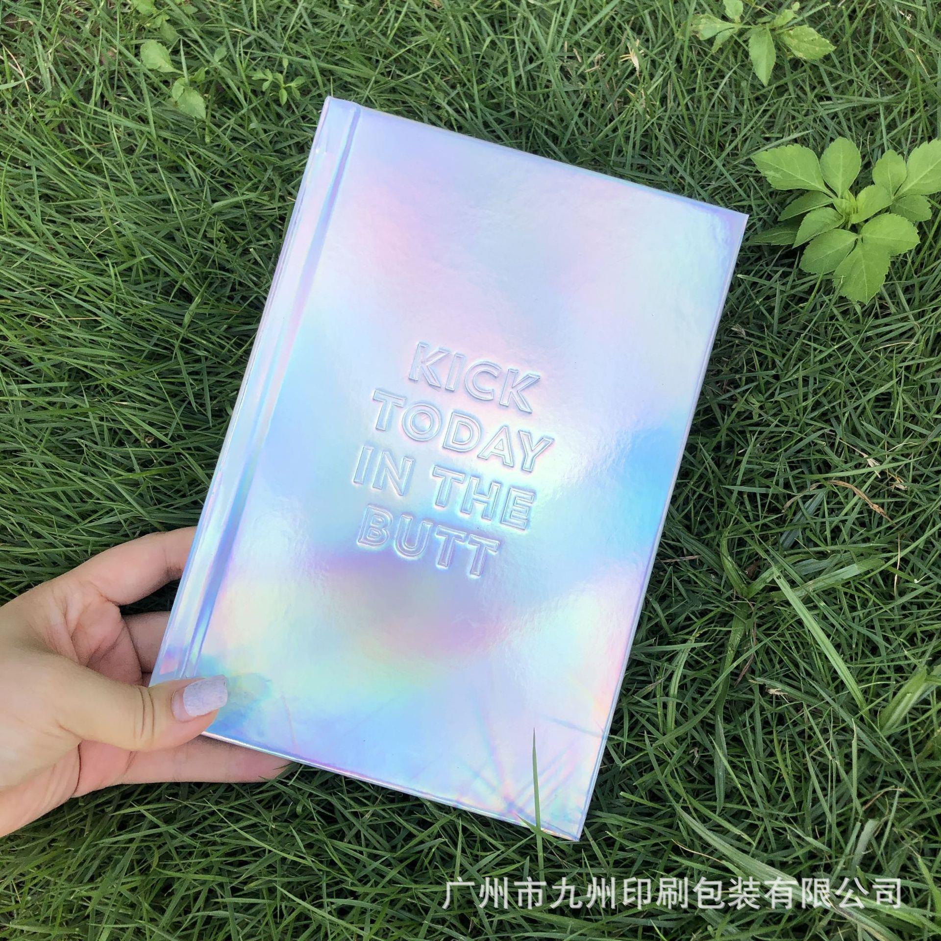 新款镭射炫彩创意笔记本厚本子超厚特种纸封面手账本高颜值办公本