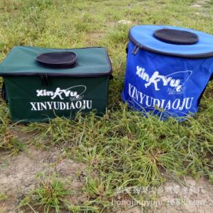 长方形 圆形带支架 帆布折叠水箱 便携式收缩钓鱼水桶 渔具