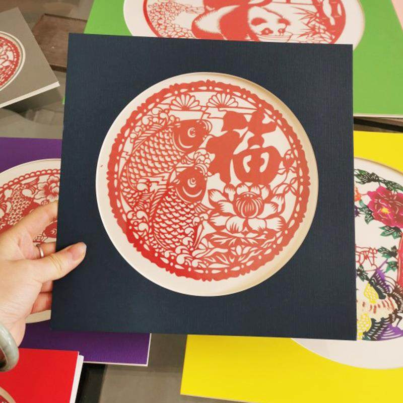 剪纸框窗花年画装裱卡纸裱剪纸水墨画装饰文化照片墙相框立体纸雕